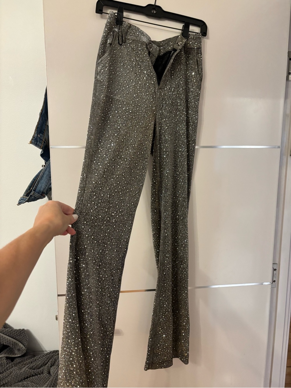 AKIRA Sparkle rhinestones Wide-Leg Pants size S never worn very fancy